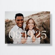 We've Waited Save The Date Cards Navy Signature smooth No