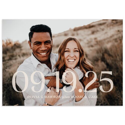 We've Waited Save The Date Cards Navy Signature smooth No