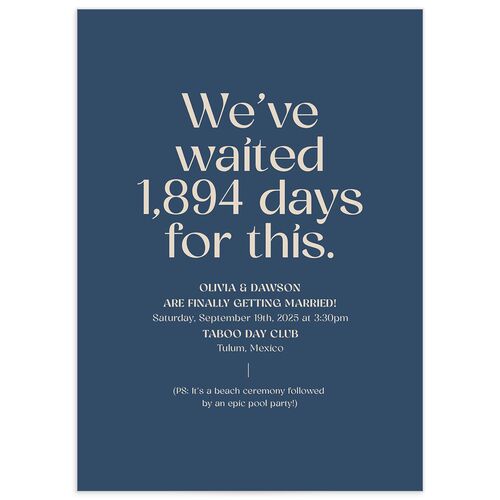 We've Waited Wedding Invitations - Blue