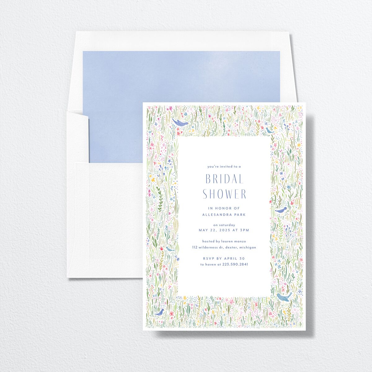Cottage Wildflowers Bridal Shower Invitations Maritime Signature