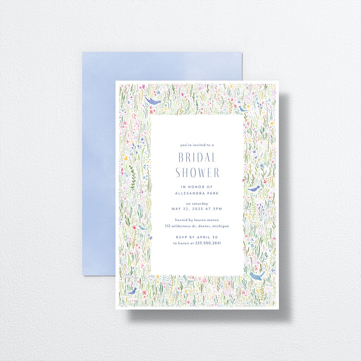 Cottage Wildflowers Bridal Shower Invitations Maritime Signature