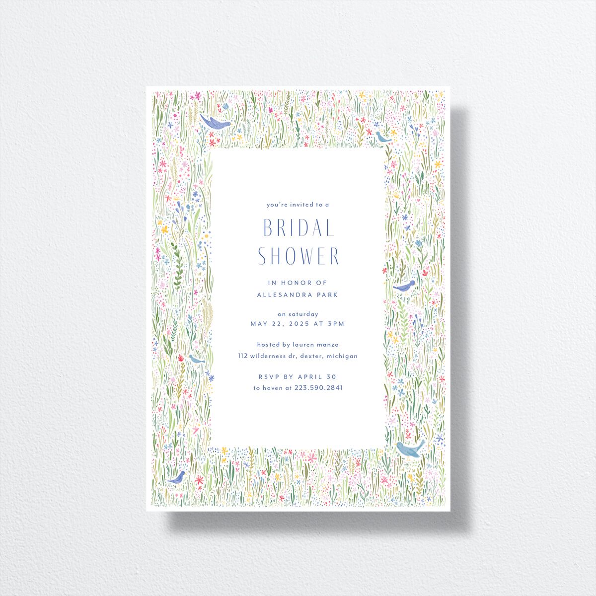 Cottage Wildflowers Bridal Shower Invitations Maritime Signature