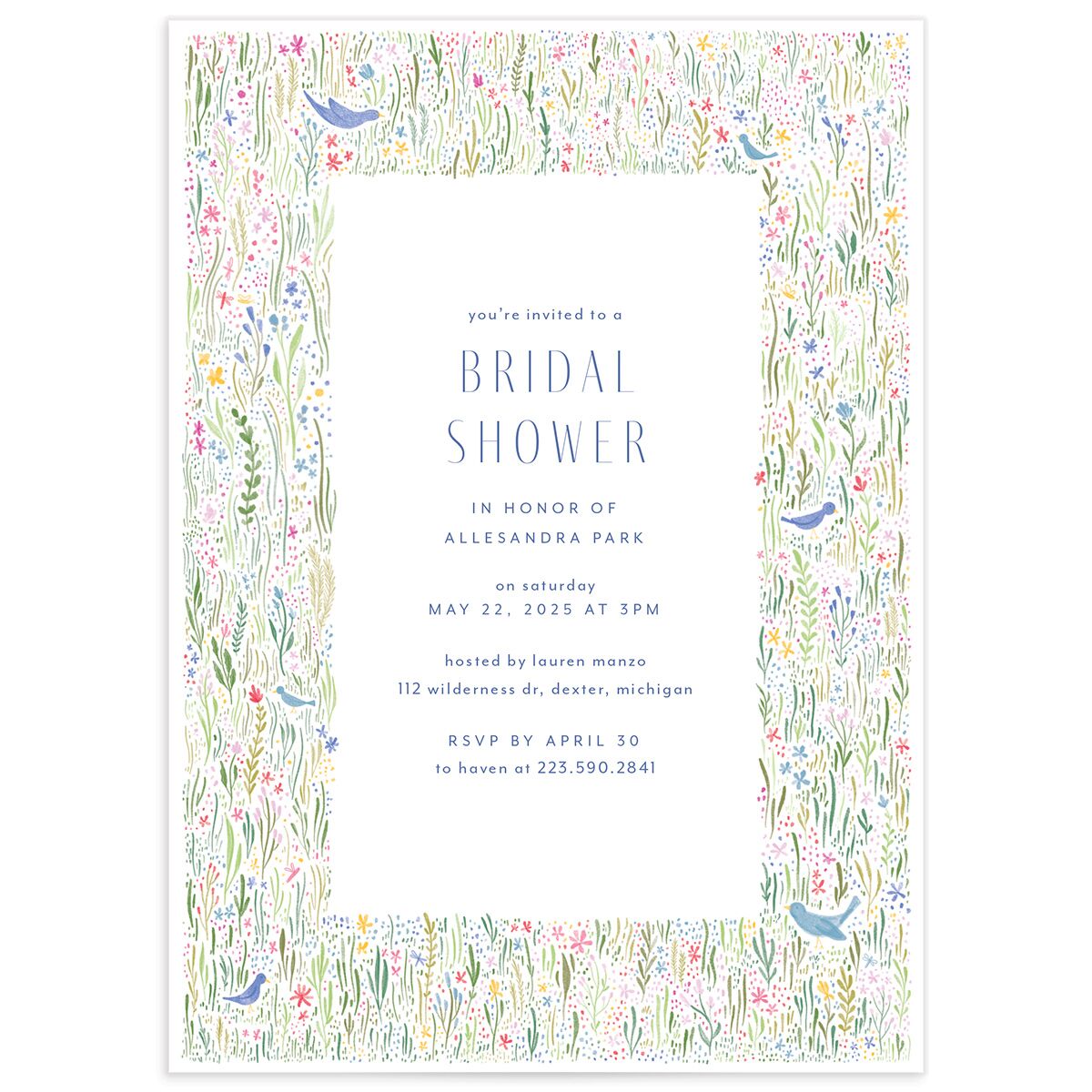 Cottage Wildflowers Bridal Shower Invitations