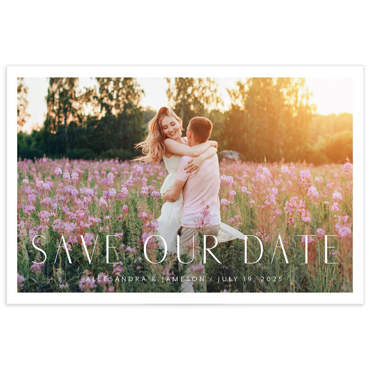 Cottage Wildflowers Save The Date Postcards