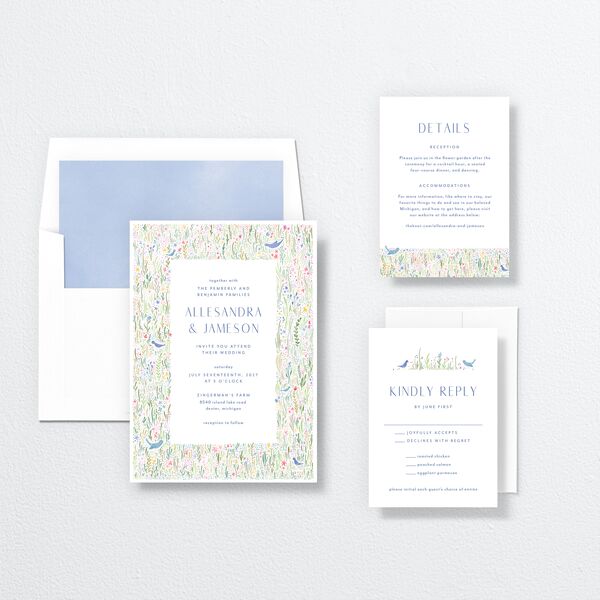 Cottage Wildflowers Wedding Invitations suite