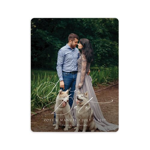 Curved Garland Save The Date Magnets Champagne Magnet Paper