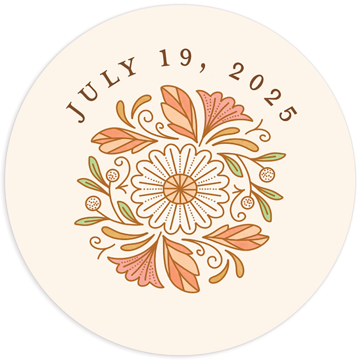 Intricate Vintage Wedding Stickers Peach Pink