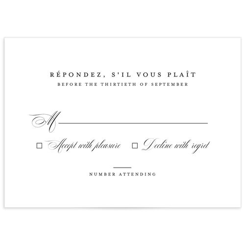 Classic Black Tie Wedding Response Cards