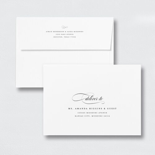 Classic Black Tie Save the Date Magnet Envelopes White Standard Pure White Both Recipient and Return Addresses