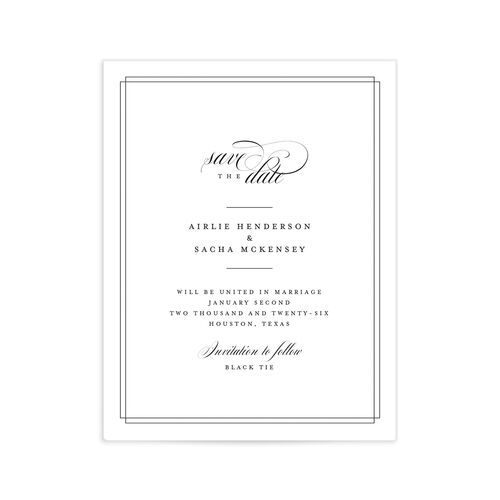 Classic Black Tie Save the Date Petite Cards