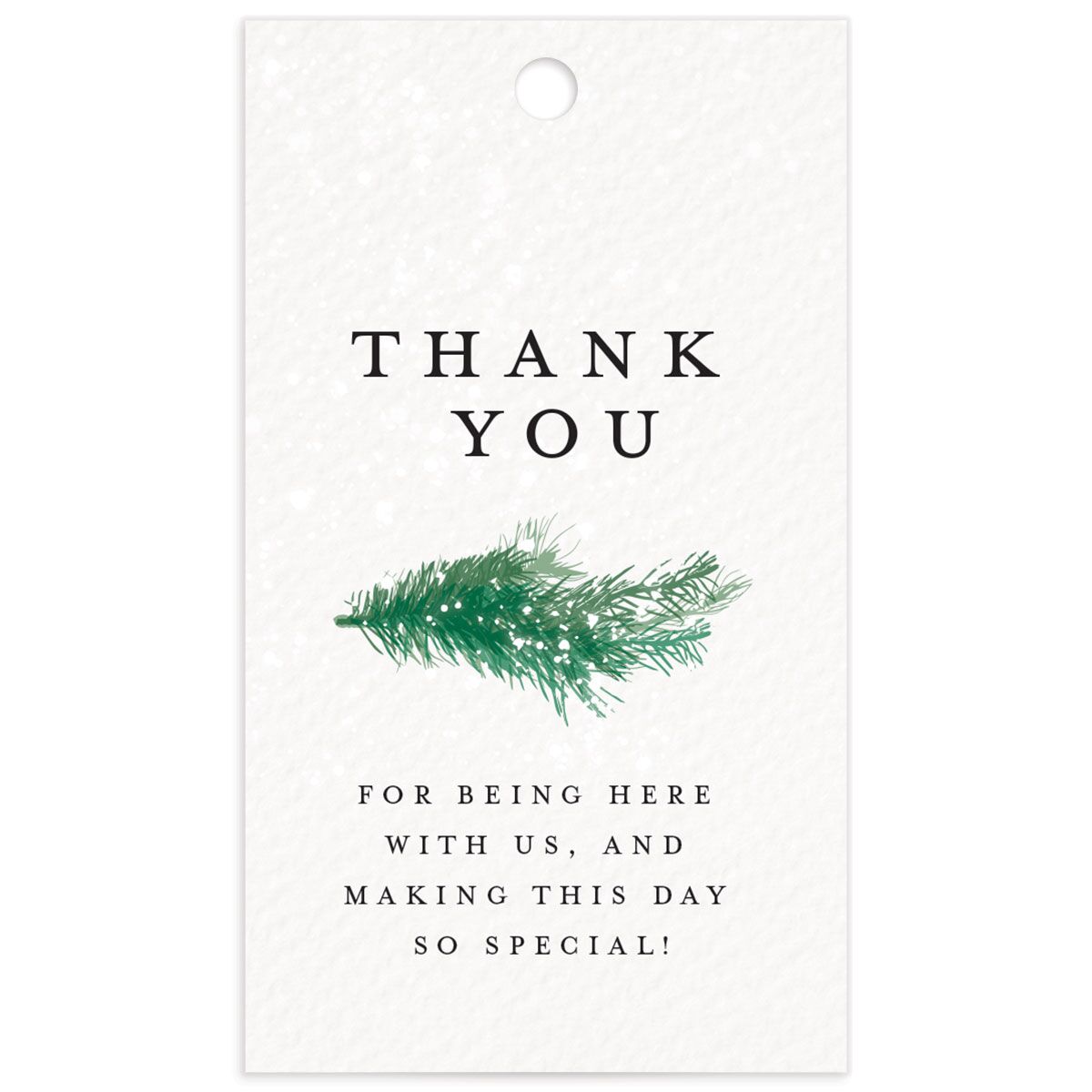 Snowy Wreath Favor Gift Tags front in green