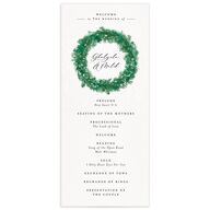 Snowy Wreath Wedding Programs Jewel Green Signature