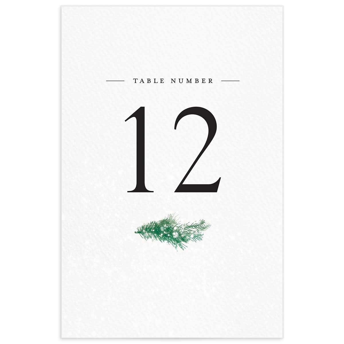 Snowy Wreath Table Numbers front in green