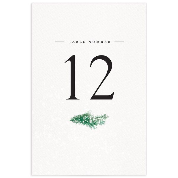 Snowy Wreath Table Numbers Jewel Green Signature