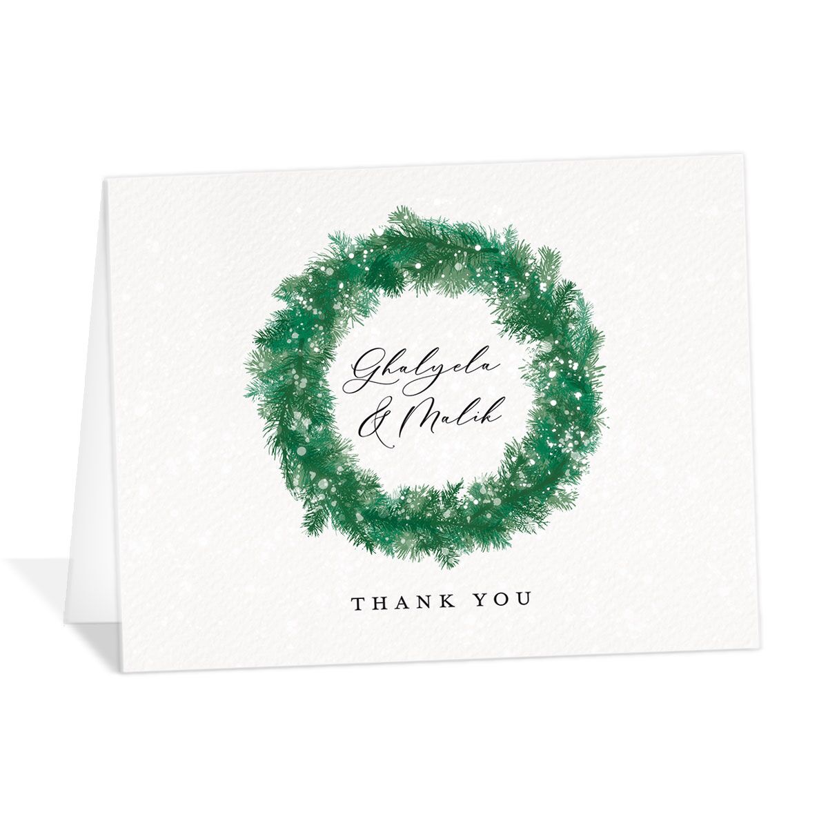 Snowy Wreath Thank You Cards