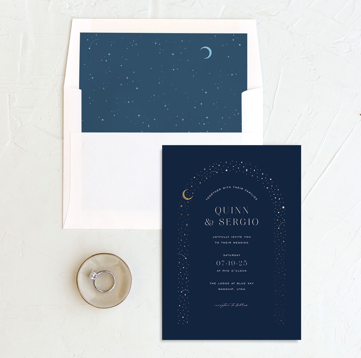Celestial Arch Envelope Liners Standard Navy