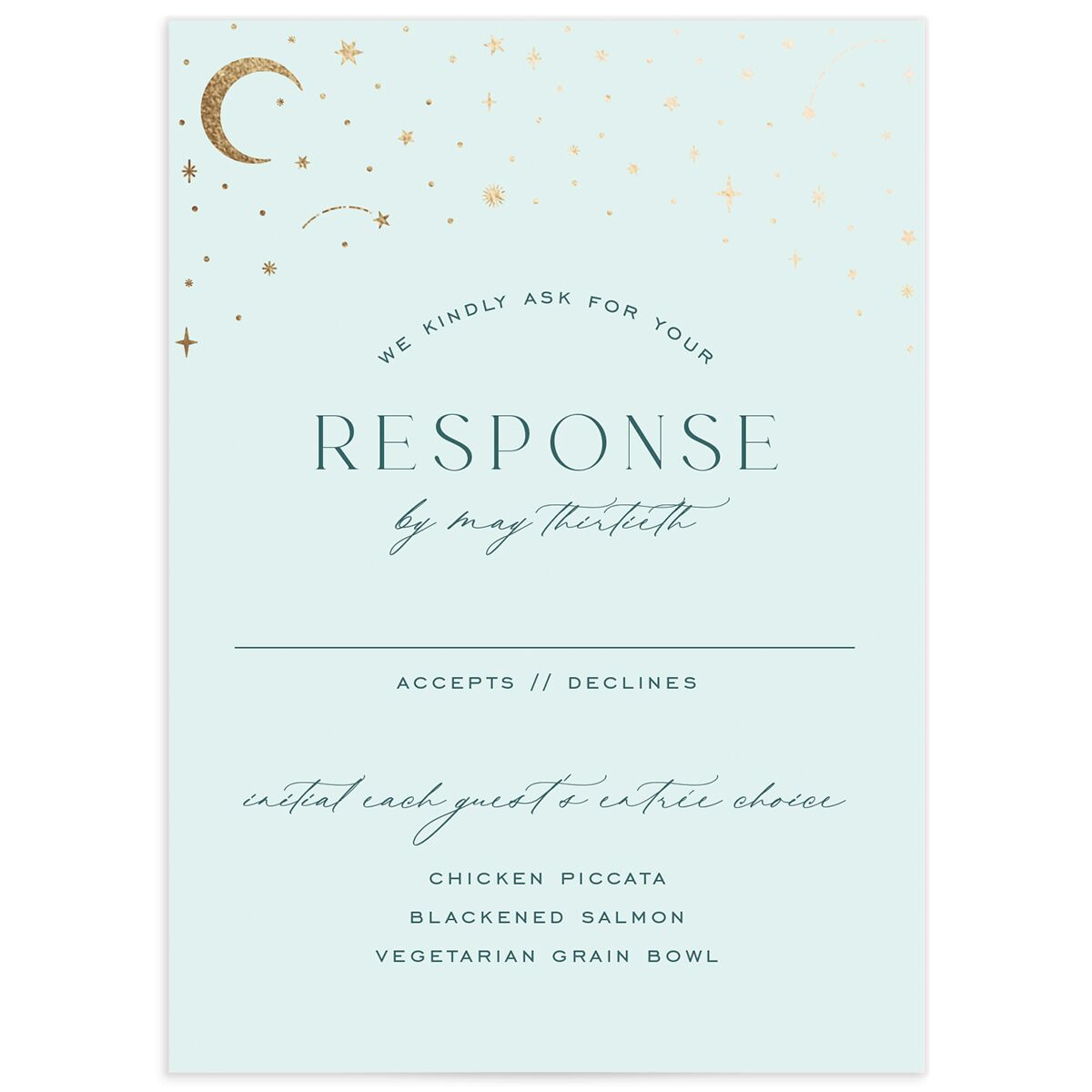 Celestial Arch Wedding Response Cards