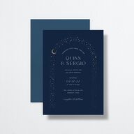 Celestial Arch Wedding Invitations Gold Navy Signature No
