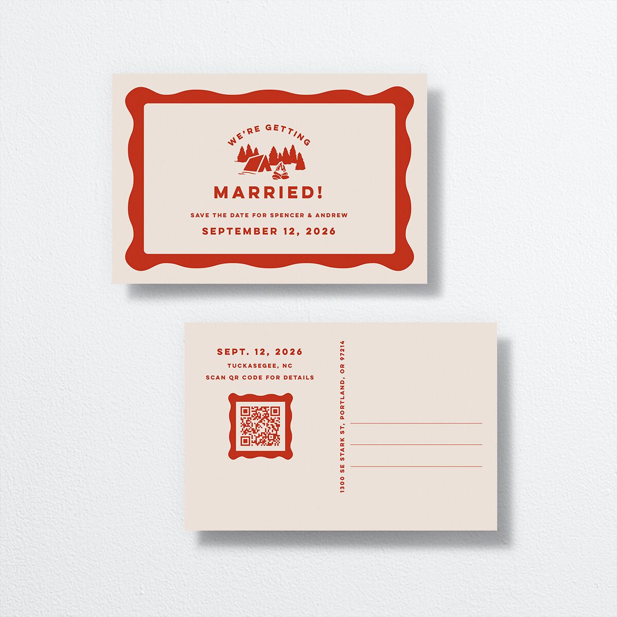 Adventure Icon Save the Date Postcards Ruby