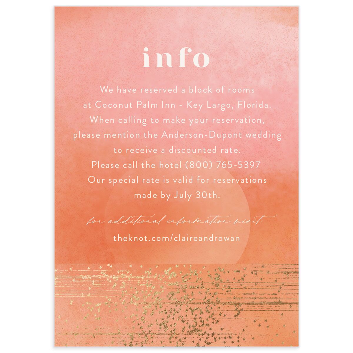 Sparkling Tropics Wedding Enclosure Cards