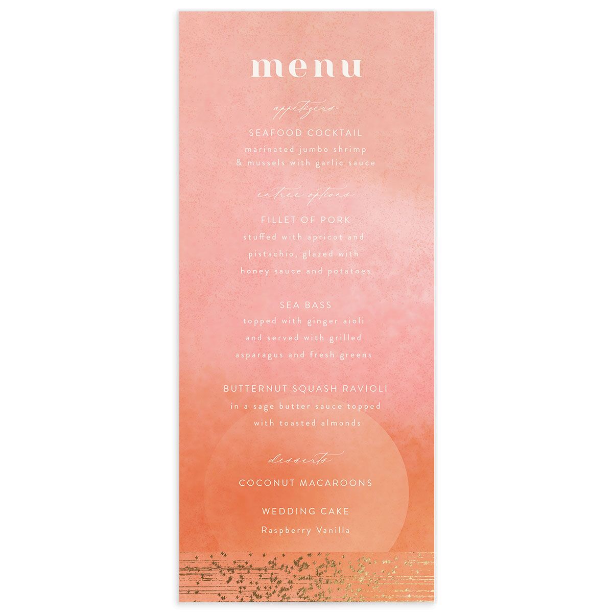 Sparkling Tropics Menus