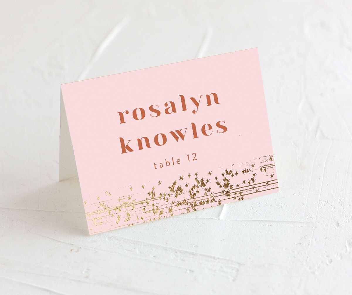 Sparkling Tropics Place Cards front in pink