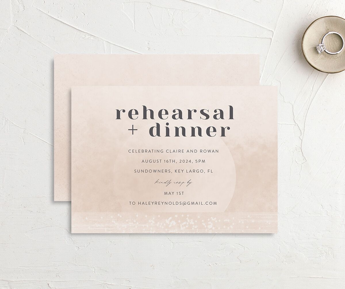 Sparkling Tropics Rehearsal Dinner Invitations Champagne Signature Blank