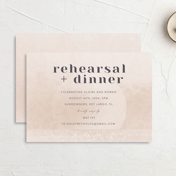 Sparkling Tropics Rehearsal Dinner Invitations Champagne Signature Blank