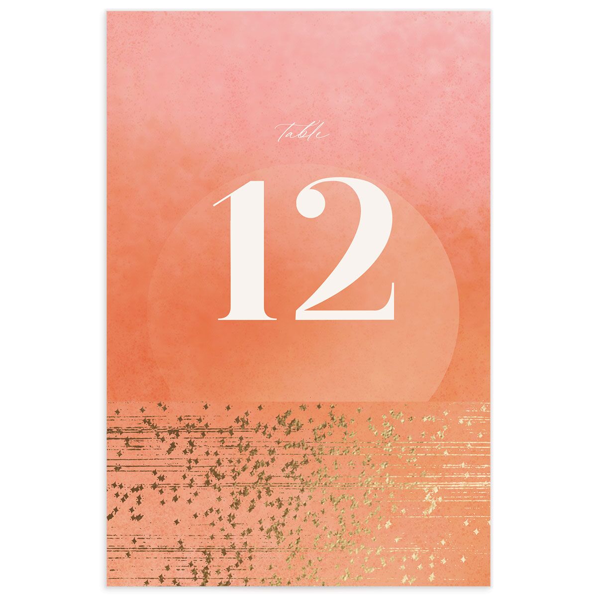 Sparkling Tropics Table Numbers Gold Peach Pink Signature