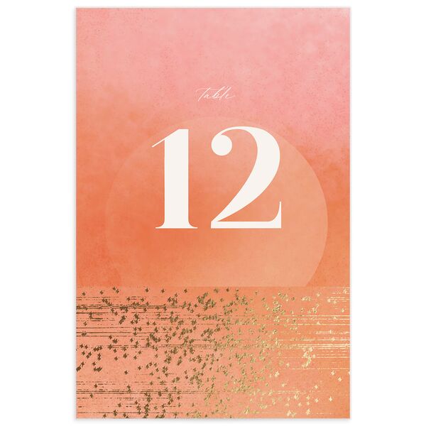 Sparkling Tropics Table Numbers Gold Peach Pink Signature