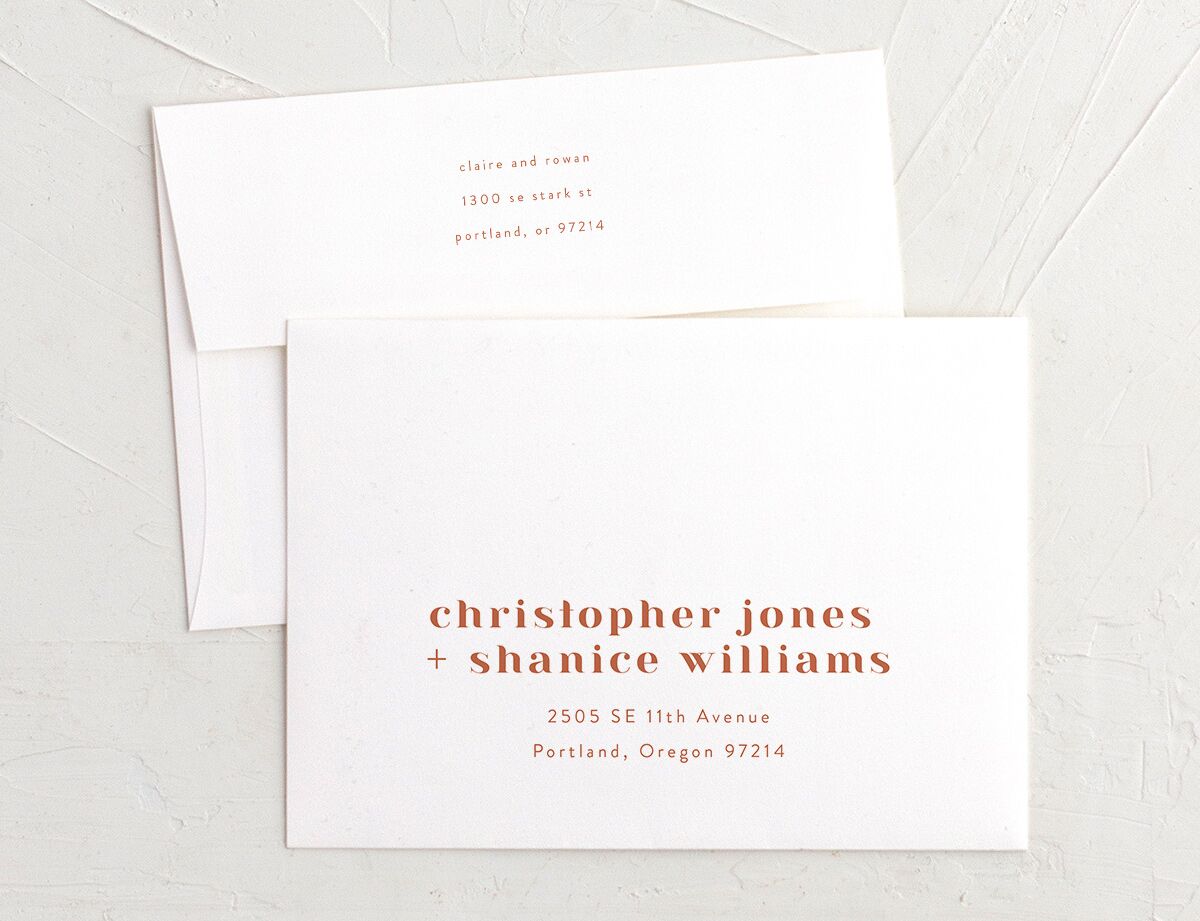 Sparkling Tropics Thank You Card Envelopes White Standard Peach Pink Both Recipient and Return Addresses Signature