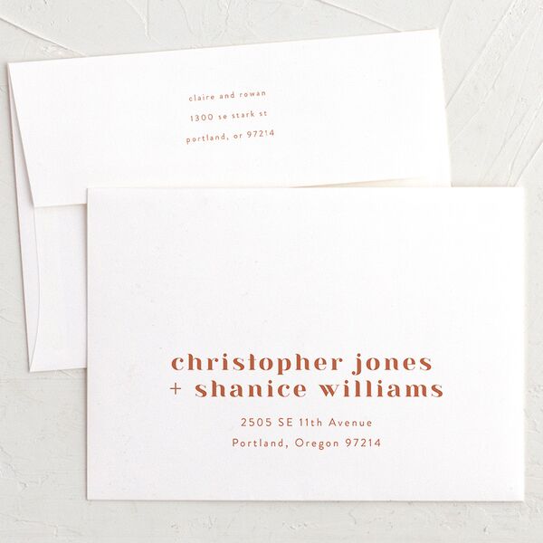 Sparkling Tropics Thank You Card Envelopes White Standard Peach Pink Both Recipient and Return Addresses Signature
