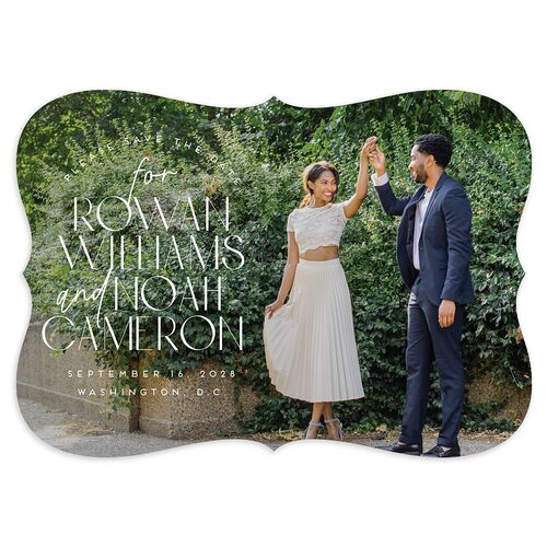 Headline Save the Date Cards Marigold Signature smooth Blank No Bracket