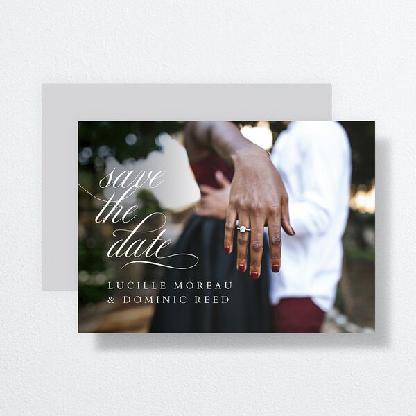The Union Of Save The Date Cards Pure White Signature smooth No