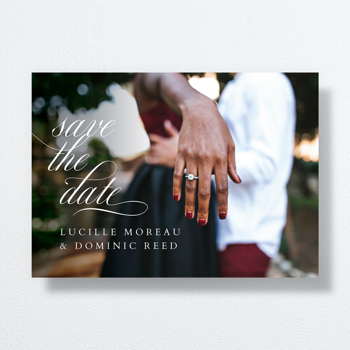 The Union Of Save The Date Cards Pure White Signature smooth No