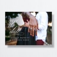 The Union Of Save The Date Cards Pure White Signature smooth No