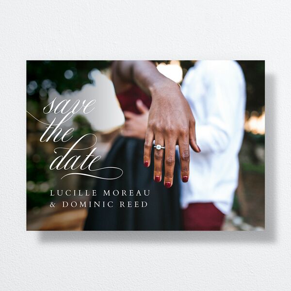 The Union Of Save The Date Cards Pure White Signature smooth No