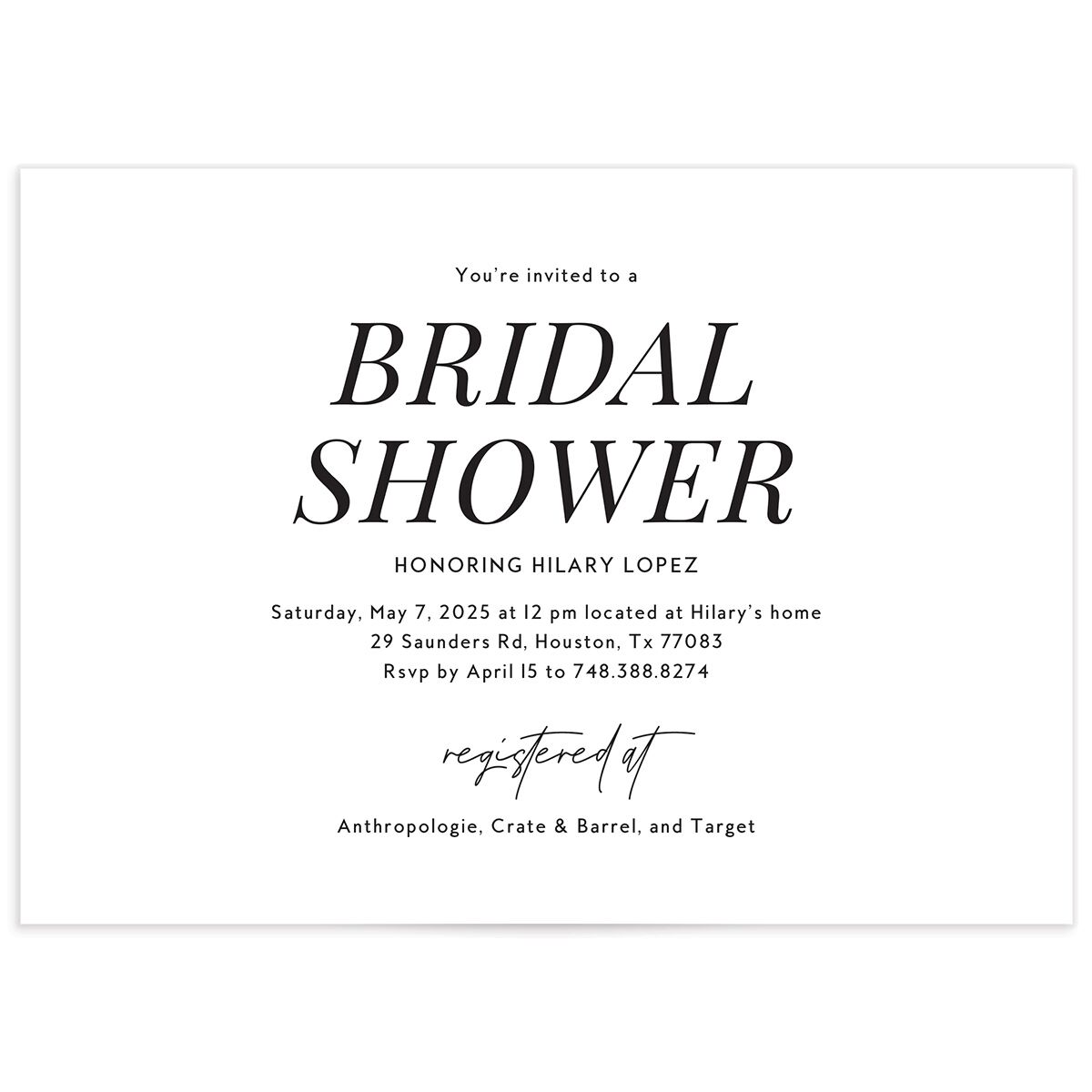 Pack Your Bags Bridal Shower Invitations