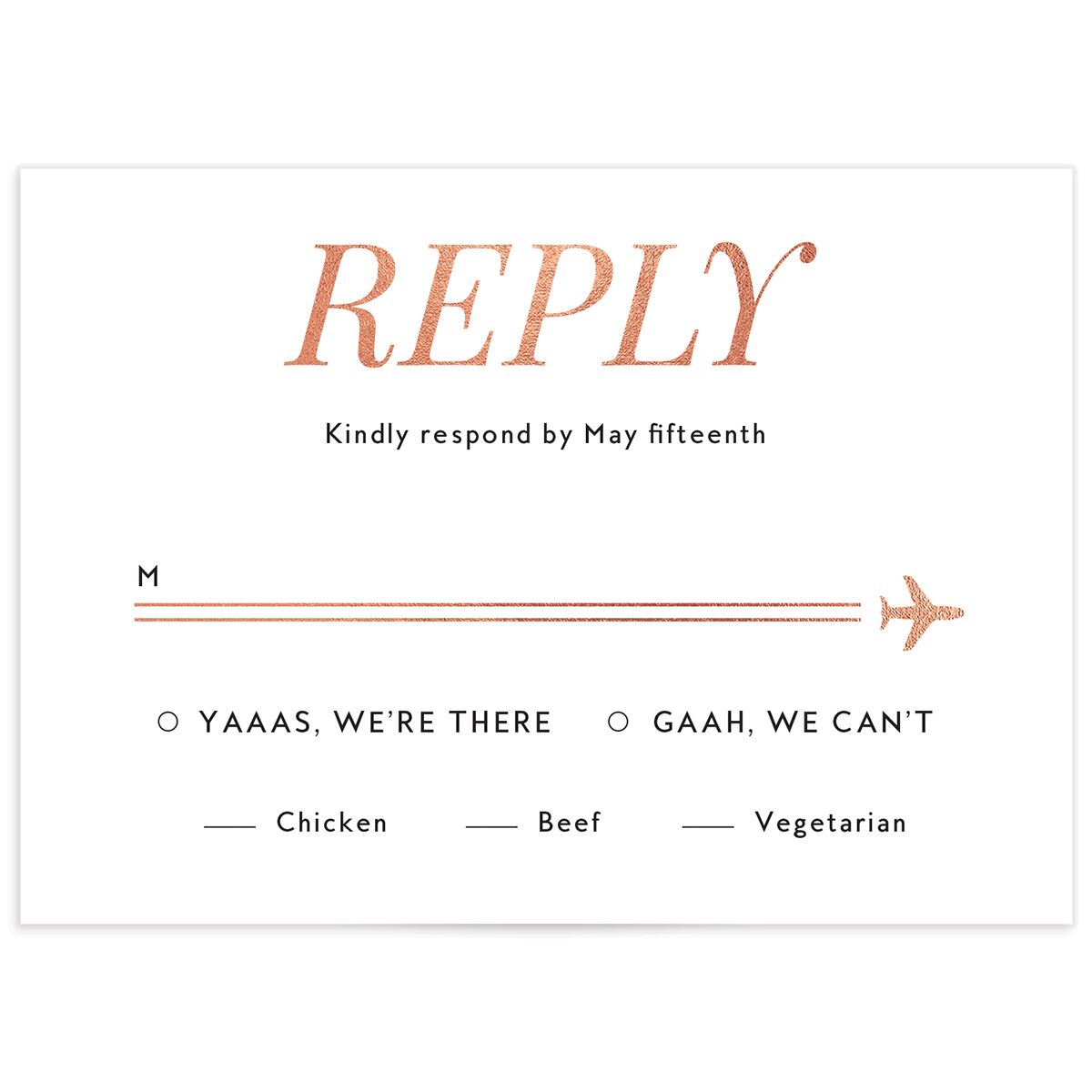 Pack Your Bags Wedding Response Cards