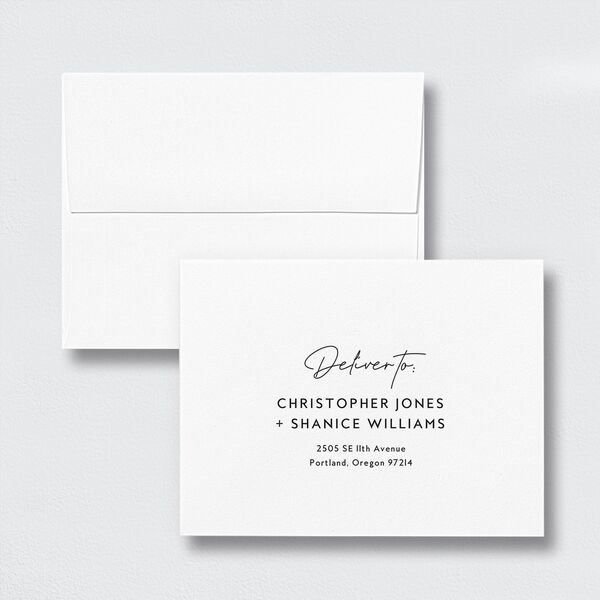Pack Your Bags Thank You Card Envelopes White Standard Pure White Both Recipient and Return Addresses Signature