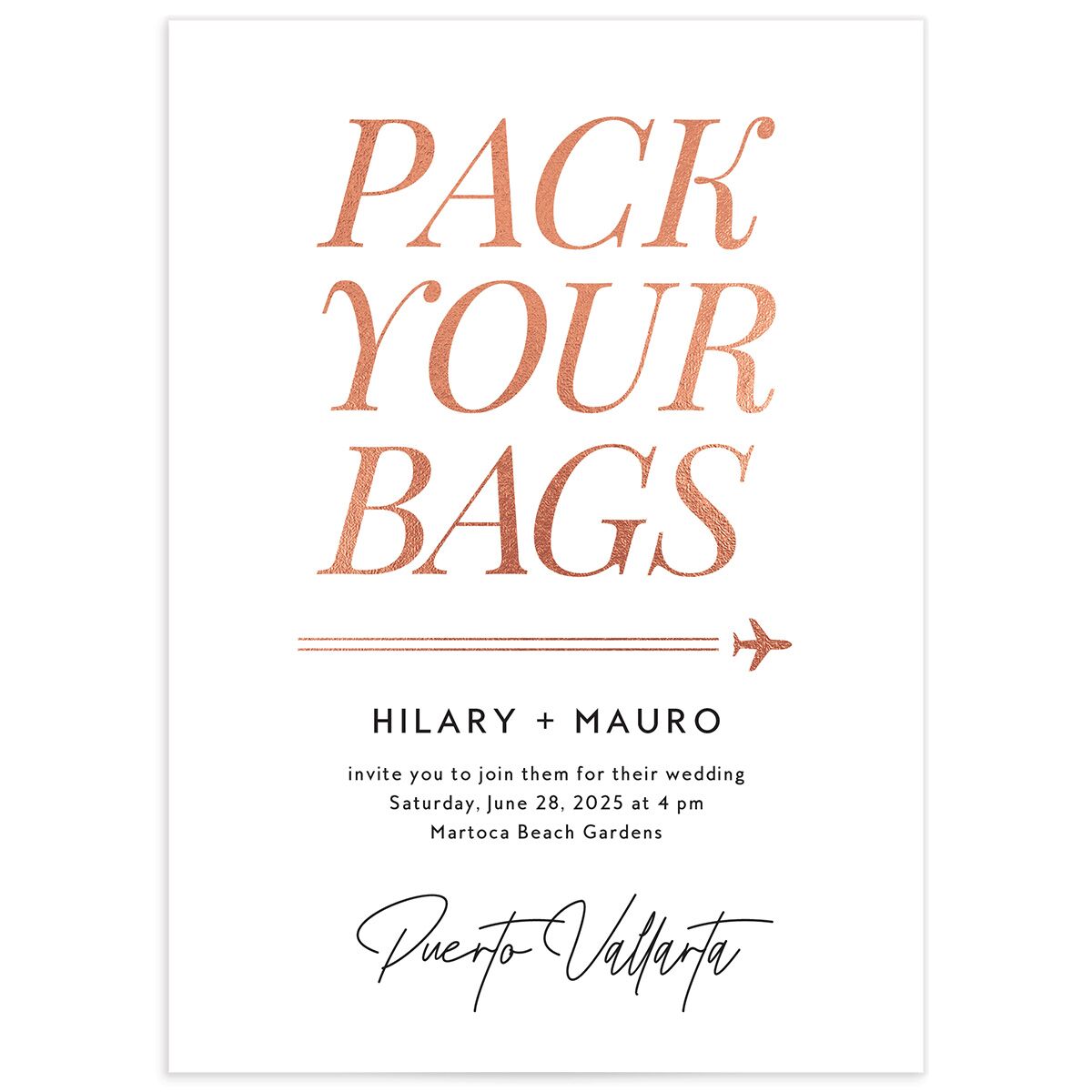 Pack Your Bags Wedding Invitations
