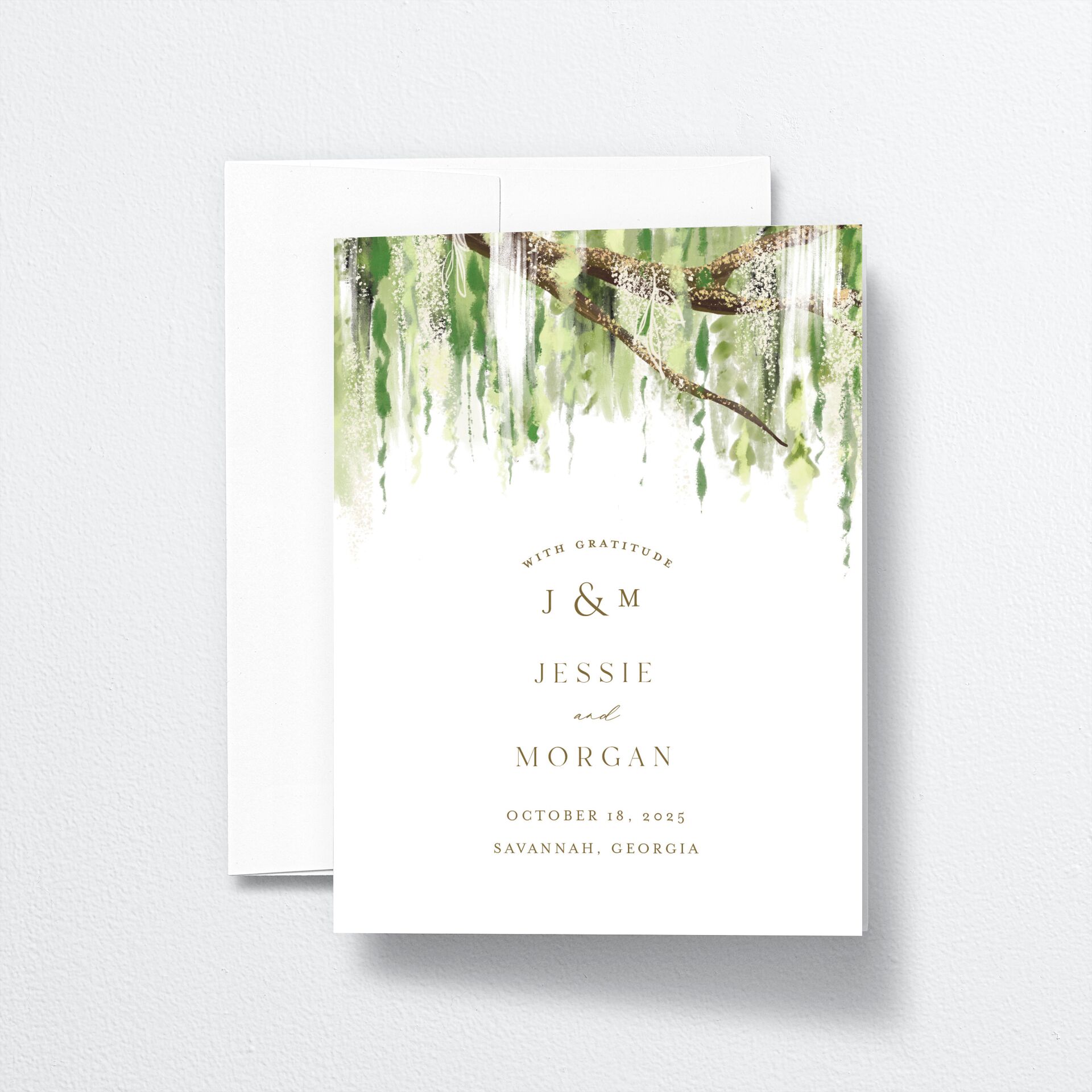 Southern Spanish Moss Thank You Cards — view 1