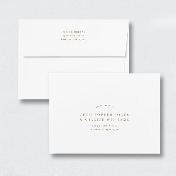 Southern Spanish Moss Wedding Invitation Envelopes White Standard Pure White Both Recipient and Return Addresses Signature