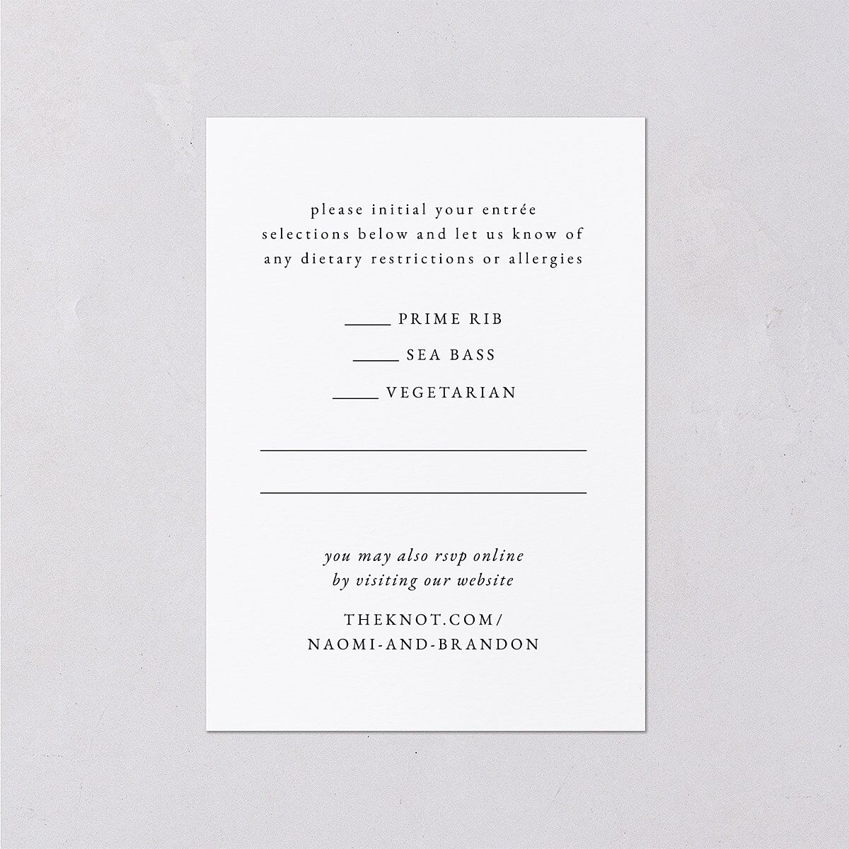 Romantic Ampersand Wedding Response Cards — view 2