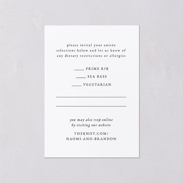 Romantic Ampersand Wedding Response Cards Pure White Gold Signature