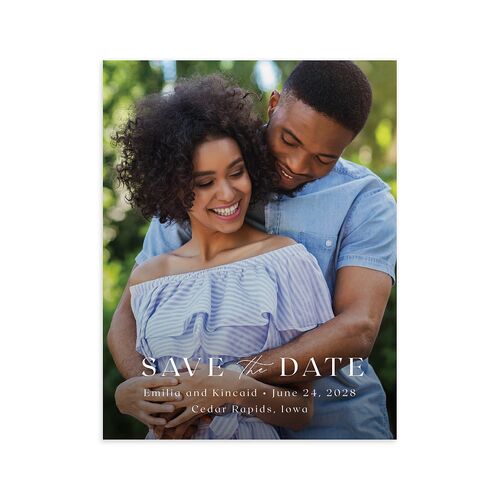 Wild Pansies Save the Date Petite Cards Mauve Signature smooth Blank No Standard