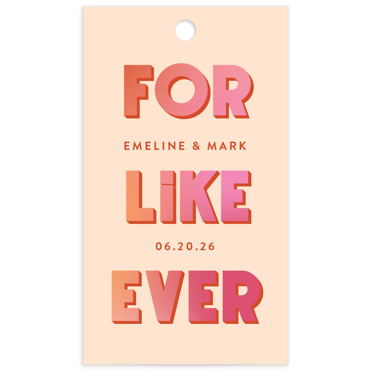 For Like Ever Favor Gift Tags