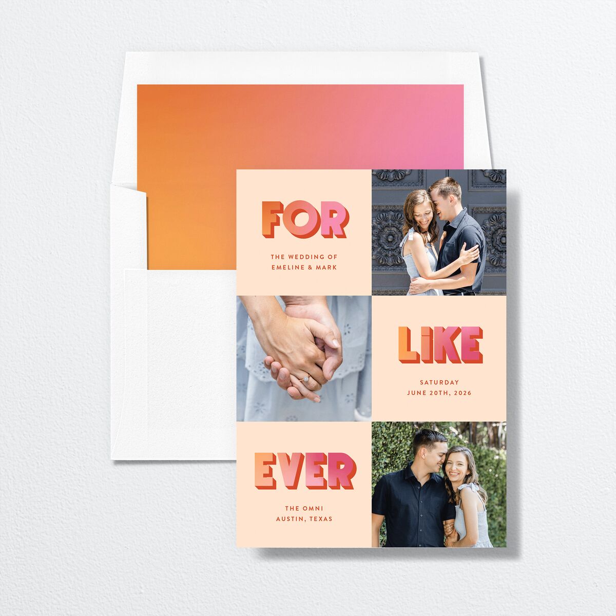 For Like Ever Save the Date Cards Burnt Orange Signature smooth No