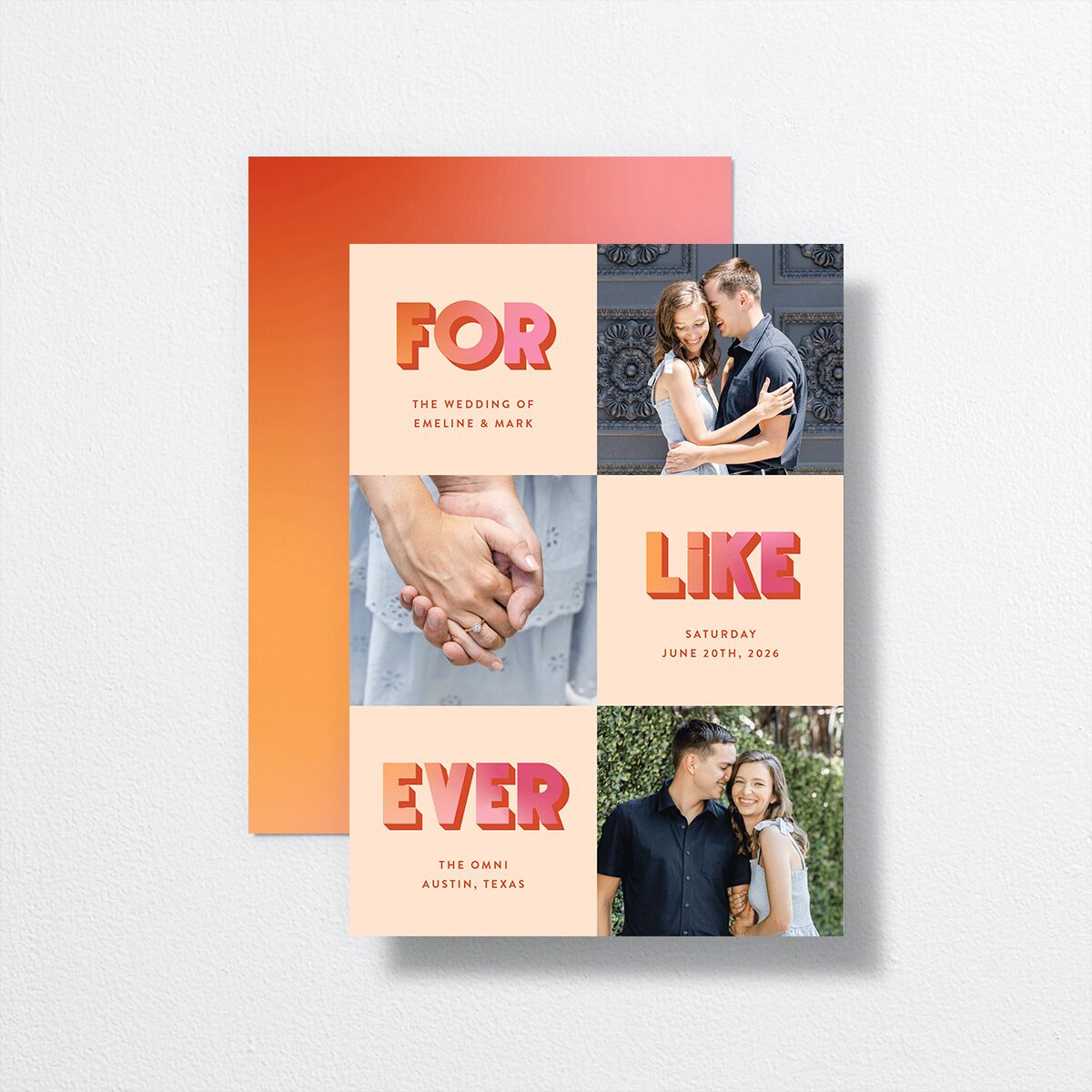For Like Ever Save the Date Cards Burnt Orange Signature smooth No