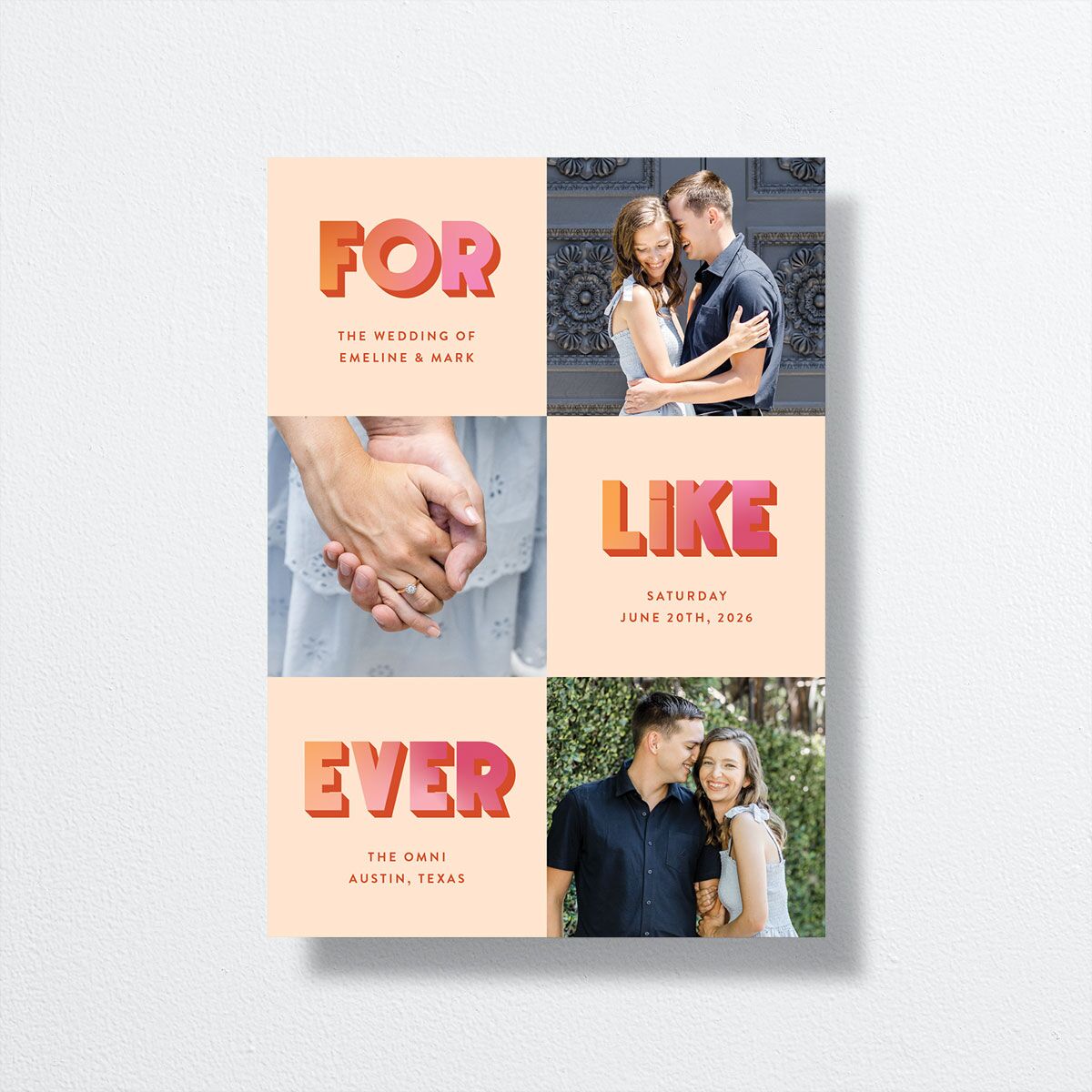 For Like Ever Save the Date Cards Burnt Orange Signature smooth No